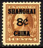 US Offices In China K4 Mint Hinged 8c On 4c From 1919 - China (Sjanghai)