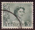 1959-1962 - Australian Queen Elizabeth II Definitive Issue 3d GREEN Stamp FU - Used Stamps