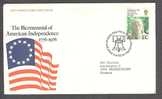 Great Britain FDC Cover 1976 Bicentennial Of American Independence Benjamin Franklin & American Flag Cachet - 1971-80 Ediciones Decimal