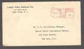 United States Lehigh Valley Railroad Co. New York 1942 Meter Stamp Cover - Cartas & Documentos