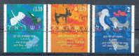 ISRAELE 1996 COESISTENZA TRA UOMINI E ANIMALI: Uccelli, Delfini... SERIE COMPLETA MNH** YT 1346-48 - Dolphins