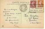 N° Y&t  189+235  CP ,CAD FLIER   TOULOUSE      Vers    PONTAILLAC       26 SEPTEMBRE 1928 - Lettres & Documents