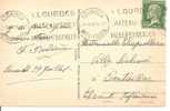 N° Y&t  174 G  CP ,CAD KRAG   LOURDES      Vers    PONTAILLAC       29 JUILLET 1929 - Lettres & Documents