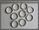 10 Anneaux Torsadés Brillant En Argent Tibétain 10mm - Pearls