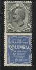 ITALIA REGNO ITALY KINGDOM 1924 1925 PUBBLICITARI COLUMBIA CENT. 15 MNH - Publicité