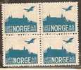 NorMi.Nr. 136I/ NORWEGEN -  1927, Flugzeug über Einer  Burg. 4-er Block ** - Ungebraucht