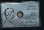 BENITO MUSSOLINI CENTENARIO DELLA NASCITA MEDAGLIA IN FOLDER ANNO 1983  CARTE 72 FASCISMO FASCIO - Italia