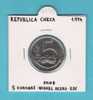 REPUBLICA  CHECA  5   CORONAS   1.994    NIQUEL-ACERO    KM#8  EBC/XF     DL-7770 - Tsjechië