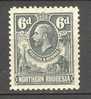 Northern Rhodesia 1925 SG. 7  6d. King George V. MH - Rodesia Del Norte (...-1963)