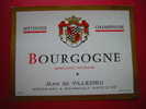 ETIQUETTE-BOURGOGNE-METHODE CHAMPENOISE-APPELLATION CONTROLEE-JEAN DE VILLEDIEU-NEGOCIANT A MEURSAULT COTE D´OR - Bourgogne