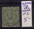 ALEMANIA DEL NORTE - YVERT Nº 2 USADO - Used