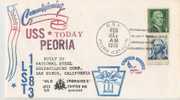 UNITED STATES - 2 - Vf 1970 CACHETED COVER USS PEORIA (LST-1183) Built By NATIONAL STEEL SHIPBUILDING - Sobres De Eventos