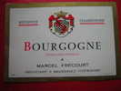 ETIQUETTE-BOURGOGNE-METHODE CHAMPENOISE -APPELLATION CONTROLEE-MARCEL FRECOURT-NEGOCIANT A MEURSAULT - Bourgogne