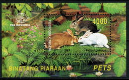 INDONESIA 1999 MiNr. (Block 152) Indonesien Mammals Rabbits Farm Pets  1 S/sh MNH** 2,40 € - Hasen