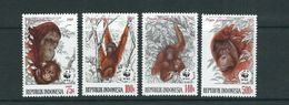INDONESIA 1989 MiNr. 1291 - 1294 Indonesien WWF Mammals Monkey Bornean Orangutan 4v  MNH** 15,00 € - Affen