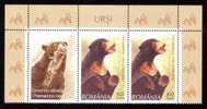 Romania Stamps 0,60 Lei Pair + Labels  + Margin,  ** MNH BEARS ,OURS,price Face Value!!. - Orsi