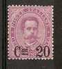 1890-91 REGNO SOPRASTAMPATO 20 SU 50 MH * LUSSO - 326 - Ungebraucht