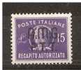 1949 TRIESTE A REC. AUTORIZZATO 15 L LUX MNH ** RR1996 - Ungebraucht