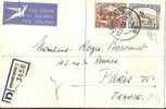 N° Y&t 107+192   Lettre      JOHANNESBURG    Vers    FRANCE   Le      17 NOVEMBRE1952 - Covers & Documents