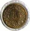 Schweiz Suisse: 5 Cent 1918 (vz) Einziger In Messing - Seule En Cuivre Jaune - Only One In Brass - 5 Centimes / Rappen