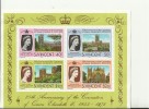 ST VINCENT - 1978 - QUEEN ELISABETH II CORONATION 1953-1958 SOUVENIR SHEET OF 4 STAMPS :40-50c+$ 1.25 $2.50 - St.Vincent (1979-...)