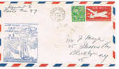 Carta ,entero Postal, Aerea, CAMBRIDGE 1949, First Flight ( Usa) Cover, Lettre, Letter - Covers & Documents