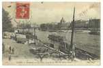 PARIS 1907-perspective Sur La Seine, Vue Prise Du Pont Des Saints-Pères-animée-circu Lée - La Seine Et Ses Bords