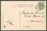 N°53 - 1 C. Gris, Obl. Sc BRUXELLES(NORD)/DEPART S/C.V. Du 9 Sept. 1908 + Griffe Encadrée OKEGEM Vers Anvers - 5649 - Linear Postmarks