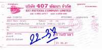 TICKET - TRANSPORT - BUS - THAILANDE - 407 PATTANA COMPAGNY - Monde