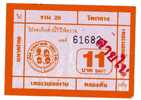 TICKET - TRANSPORT - BUS - THAILANDE - BUS LOCAL - Monde