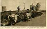 85-LES HERBIERS-LE MONT DES ALOUETTES...LA CHAPELLE,LE CALVAIRE ET LE MOULIN AVEC VACHES......CPA - Les Herbiers