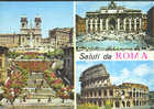 A1402 Roma - Vedute ( Pz Di Spagna, Colosseo, Fontana Di Treni ) - Francobollo E Timbro Della Città Del Vaticano - Coliseo