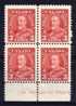 Canada - 1935 - 3 Cents Definitive (Block Of 4) - MH - Unused Stamps