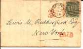 GBV007a/ Ex  Maidenhead Nach New York, 21Cents Paid, Victoria. Mi.Nr.27 (1 Sh) Mit Breitem Rand - Storia Postale