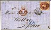 GBV068/ Cover,  Mi.Nr. 6a Marginaly Almost Perfect, Lightly Canceled, 10 D-rate To Spain 1855 - Cartas & Documentos