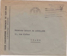 1948 - Lettre De Franchise (sécurité Sociale) De Mulhouse Pour Thann - - Cartas Civiles En Franquicia