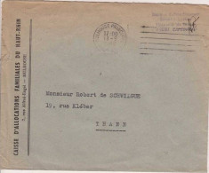 1948 - Lettre De Franchise (sécurité Sociale) De Mulhouse Pour Thann - - Civil Frank Covers