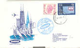 Sabena - 1er Vol  Brussel Chicago 1980 USA - Cachet Arrivée Verso - Briefe U. Dokumente