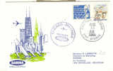 Sabena - 1er Vol  Chicago Bruxelles 1980 USA - Cachet Arrivée Verso - Lettres & Documents