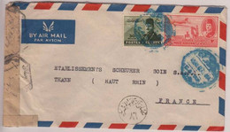 Egypte -  ENVELOPPE Avec CENSURE De LE CAIRE  Pour Thann - 1947 - Briefe U. Dokumente