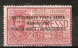 1917 REGNO POSTA AEREA ROMA TORINO MH * - RR6926-2 - Poste Aérienne