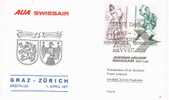 7704. Carta GRAZ (austria). Austrian Airlines 1971. Erstflug - Lettres & Documents