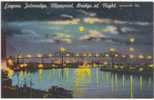 U.S.A. - GEORGIA - SAVANNAH - EUGENE TALMADGE MEMORIAL BRIDGE - @ NIGHT - WATERFRONT - 1952 - Savannah