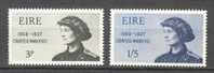 Ireland 1968 Mi. 206-07 Geburtstag Von Birthday Of Constance Markiewicz Freedom Fighter Complete Set MH* - Ongebruikt