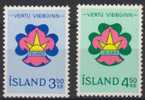 ICELAND ISLAND1962 SCOUTS ICELANDIC BOY SCOUTS COMMEMORATION SET OF 2 NHM (**) - Neufs