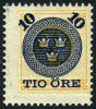 Sweden #51 Mint Hinged 10o On 24o Orange From 1889 - Ongebruikt