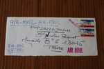 ENVELOPPE LETTER BY AIR MAIL ETATS UNIS D'AMERIQUE USA PLAINFIELD P/ MARSEILLE  FRANCE 1975 - Lettres & Documents