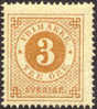 Sweden #17 Mint Hinged 3o Bister Brown From 1872 - Unused Stamps
