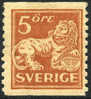 Sweden #123 Mint Hinged 5o Copper Red From 1921 - Unused Stamps