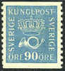 Sweden #152 XF Mint Hinged 90o Light Blue From 1925 - Ongebruikt